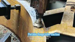 Portable flange facing machine for flange milling and repair on site.