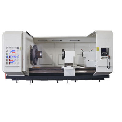 Large Spindle Boring Pipe Threading Lathe Machine With Double Chuck